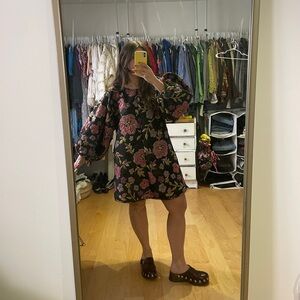Arianne Elmy Good Luck Floral Puff-Sleeve Mini Dress